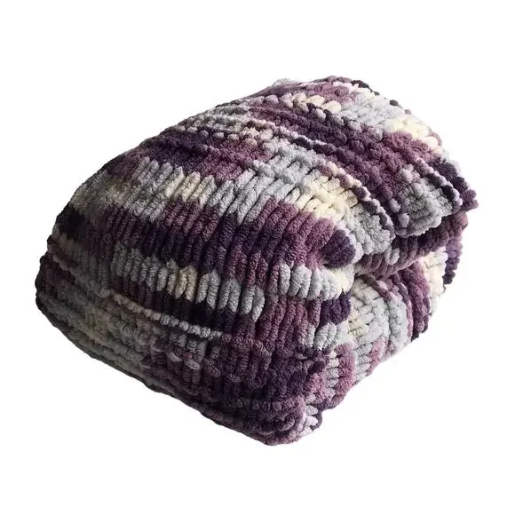 Handmade Ombre Knit Blanket Throw - Picture 7 of 16